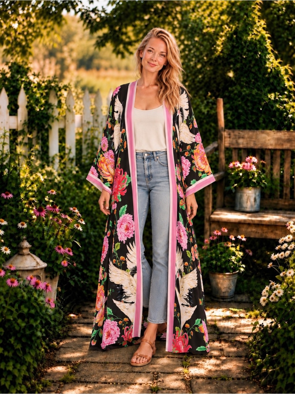 ❤️‍🔥 AR-100 AR-101 Aratta Black Maxi Legand of the Crane Kimono
